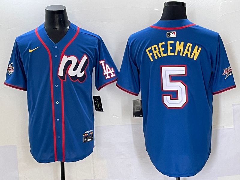 Men 2025 Los Angeles Dodgers #5 Freeman Blue All star Nike MLB Jersey style 1->los angeles dodgers->MLB Jersey